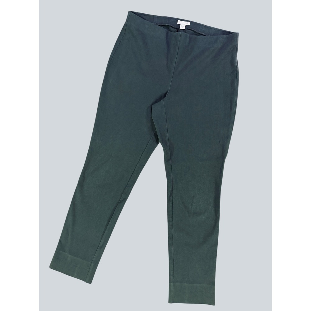J.Jill Forest Green Ponte-Like Pull-On Pants Size 6